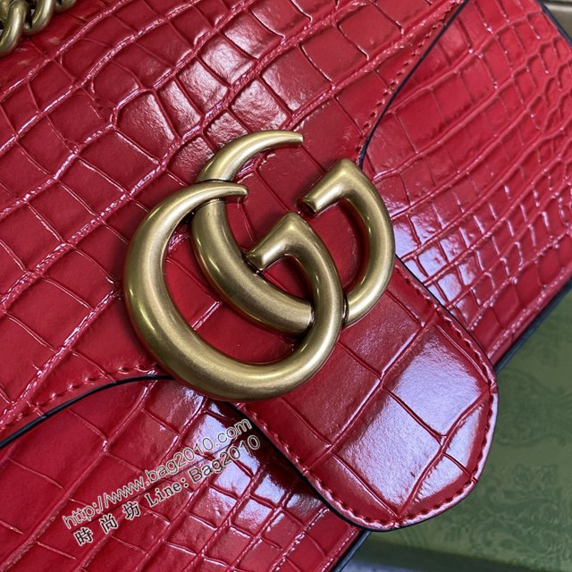 Gucci新款全皮女包 古馳Marmont系列小號鏈條肩背包 Gucci經典款斜挎女包 443497  ydg3206